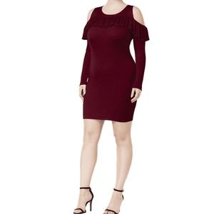 Women's Plus Knit Cold Shoulder Sweater dress
